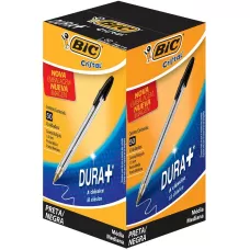 Caneta Esferográfica BIC Cristal Dura Mais Preta CX 50 UN