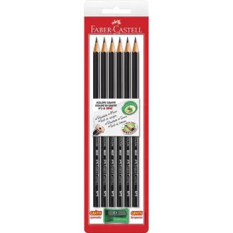 Lápis Grafite EcoLápis n.2 Sextavado + Apontador Faber-Castell