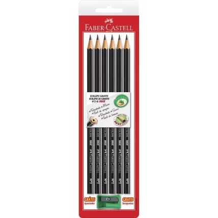 Lápis Grafite EcoLápis n.2 Sextavado + Apontador Faber-Castell