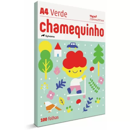 Papel Sulfite Verde A4 75g 210x297 Chamequinho 100fls